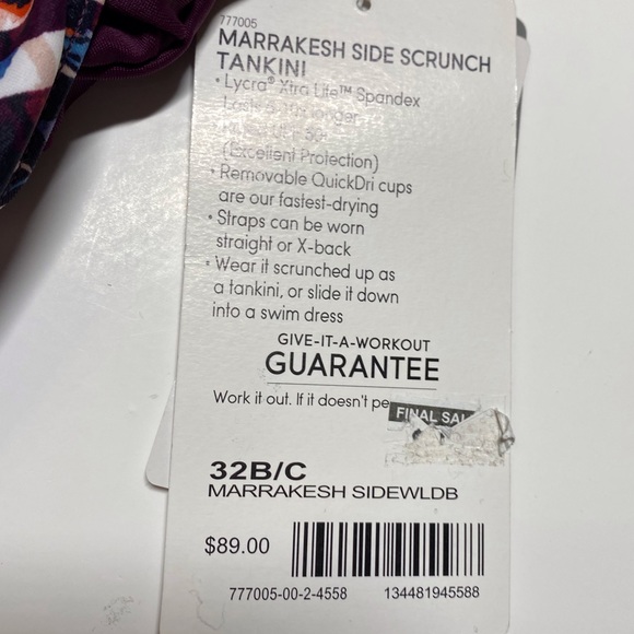 ATHLETA Marrakesh Side Scrunch Tankini Swim Top - Picture 10 of 16